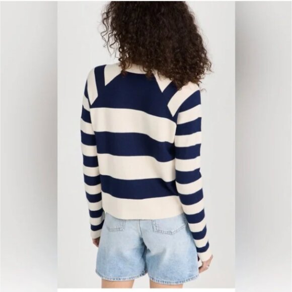 ATM Cotton Blend Mix Stripe Cardigan - Picture 3 of 8